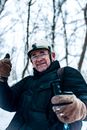 Man in Black Jacket Wearing White Helmet