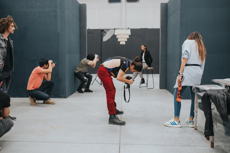 People On Set At A Photoshoot