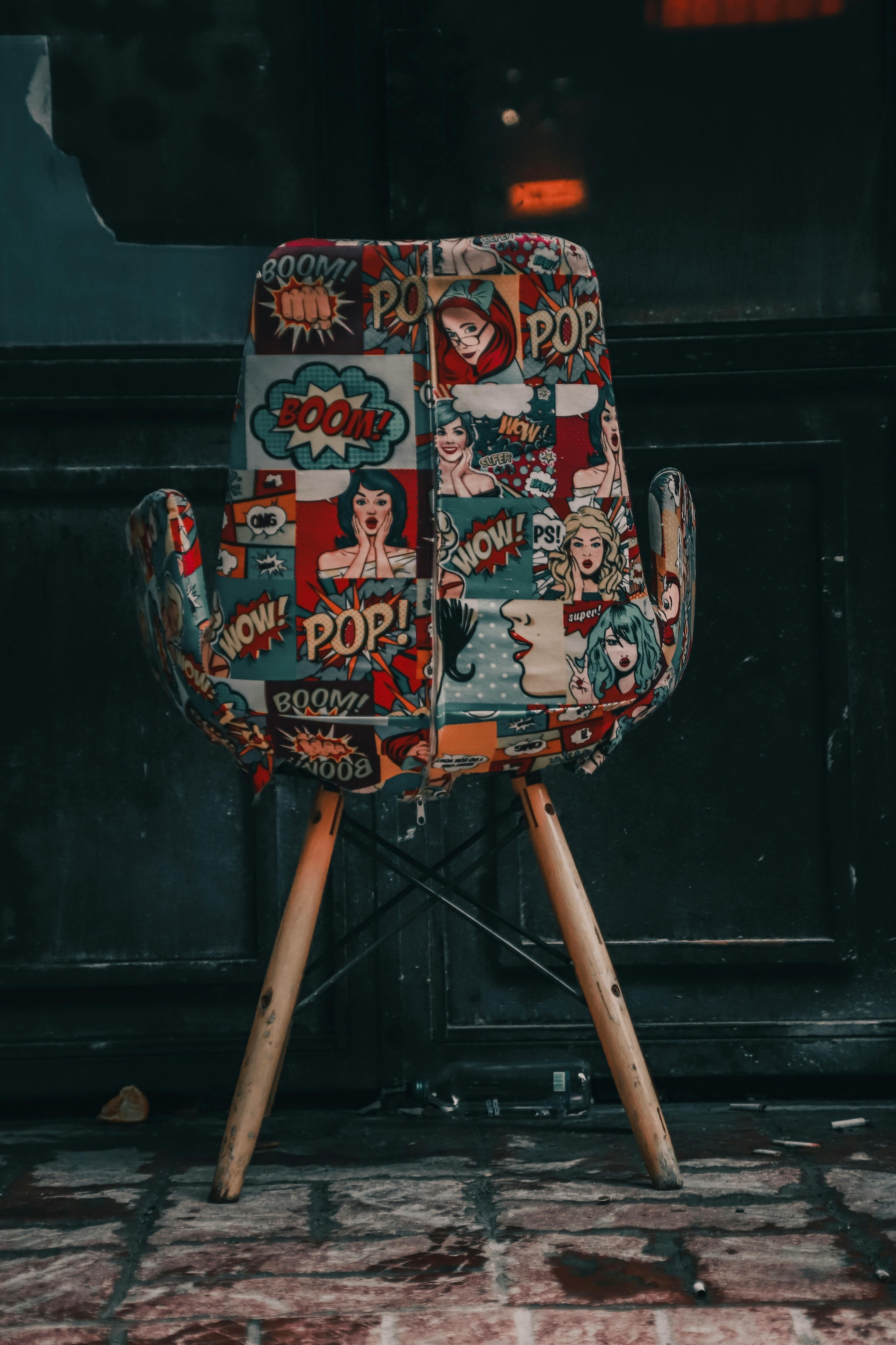 Pop Art Design on an Armchair · Free Stock Photo