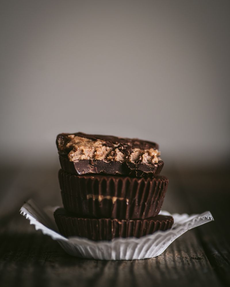 Dark chocolate peanut butter cups