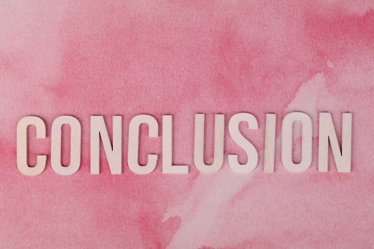 Word Conclusion On Light Pink Background