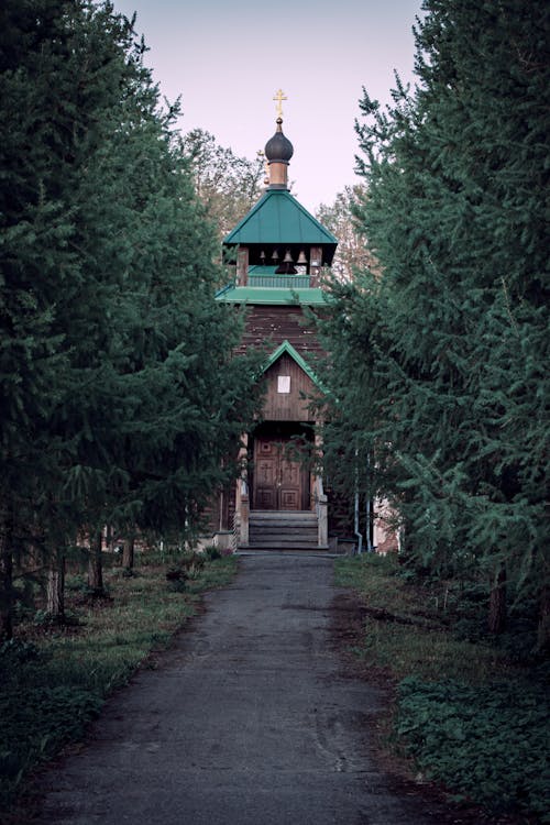 Free A Church in the Middle of the Forest Stock Photo