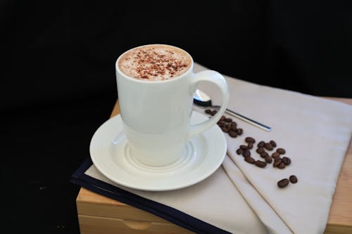 Free Close-Up Shot of a Coffee in a White Cup Stock Photo