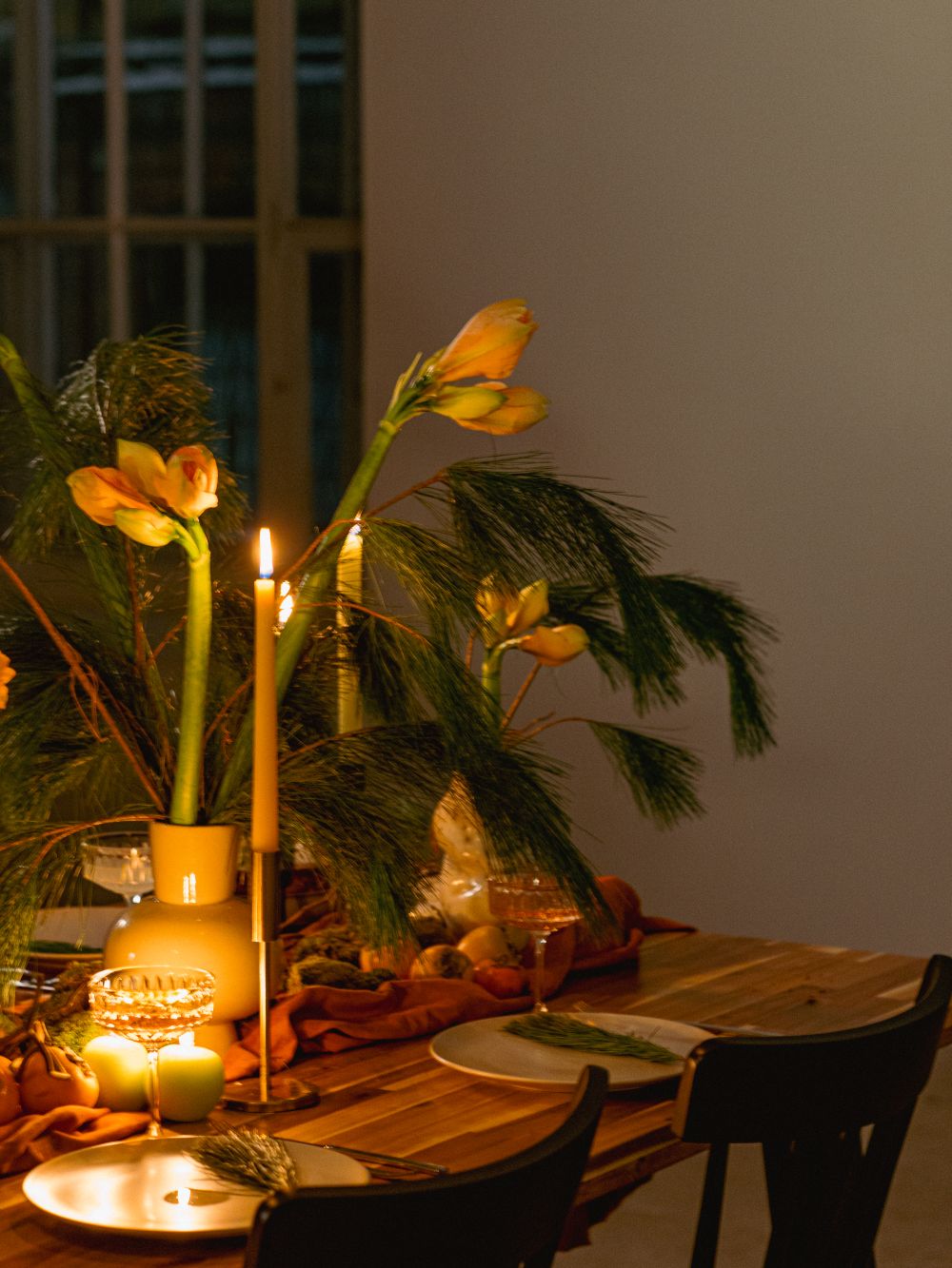 Candlelit table setting