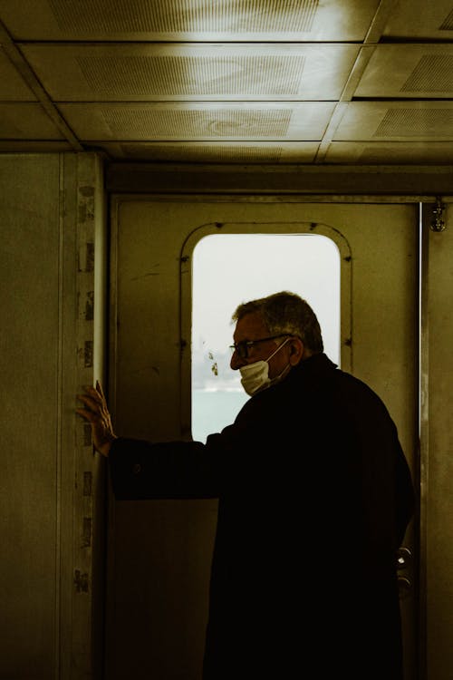 Elderly Man Wearing Face Mask