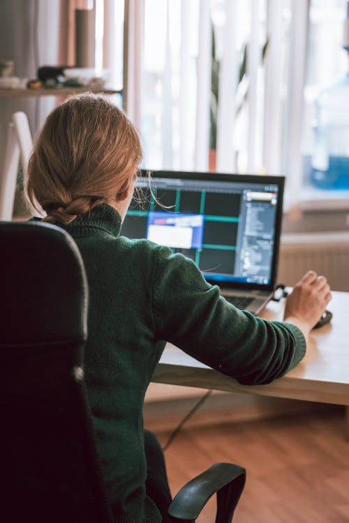 Woman Working on Laptop 