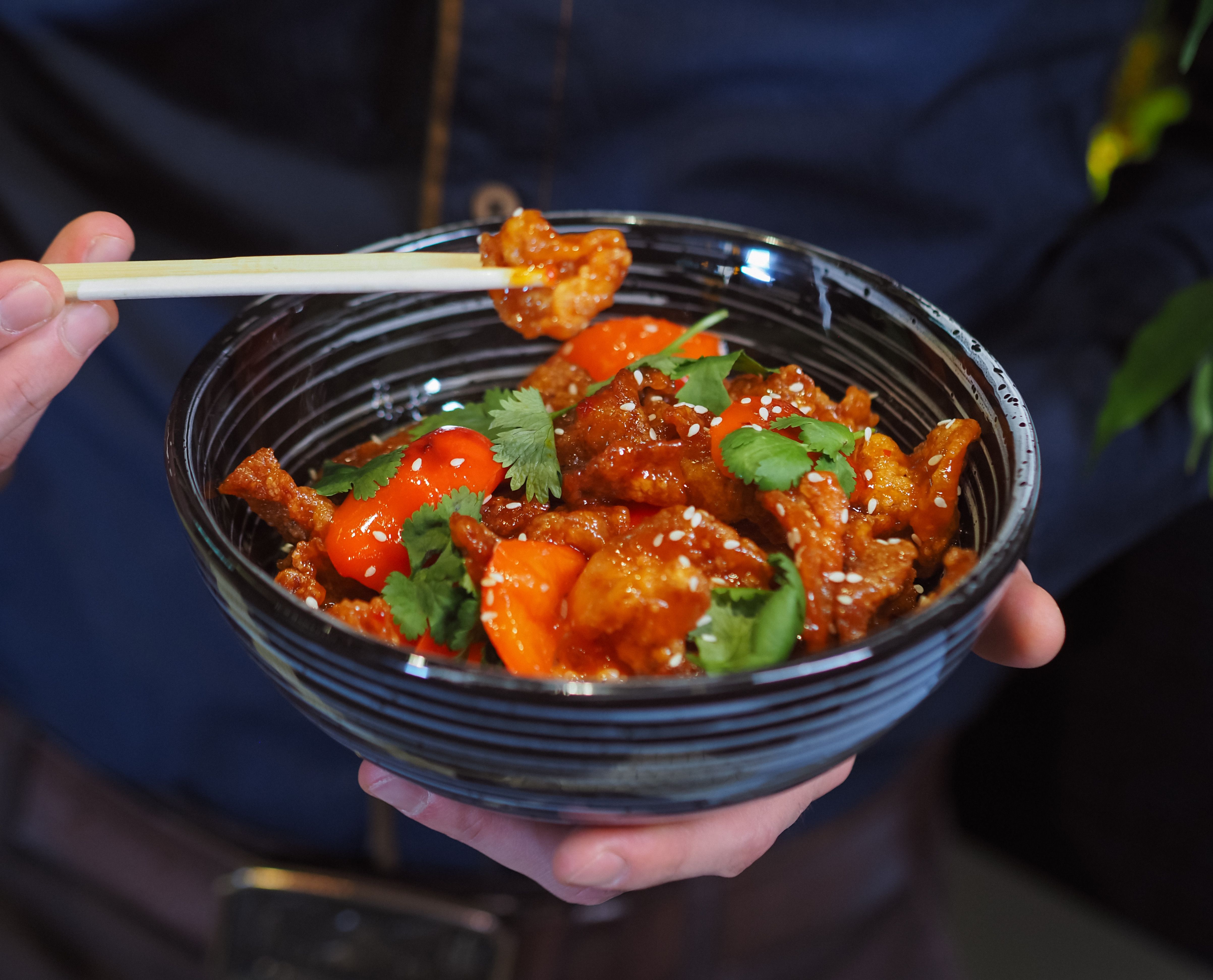 Sticky Ginger Sweet & Sour with Roasted Vegetables
