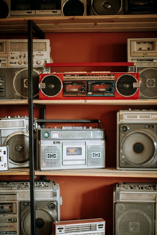 Free A Variety of Stereos on the Shelf Stock Photo