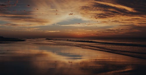 Бесплатное стоковое фото с волны, закат, море