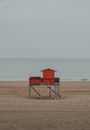 Shed on Beach during Overcast