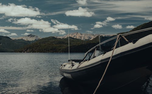 Inflatable Boat on Lakeshore