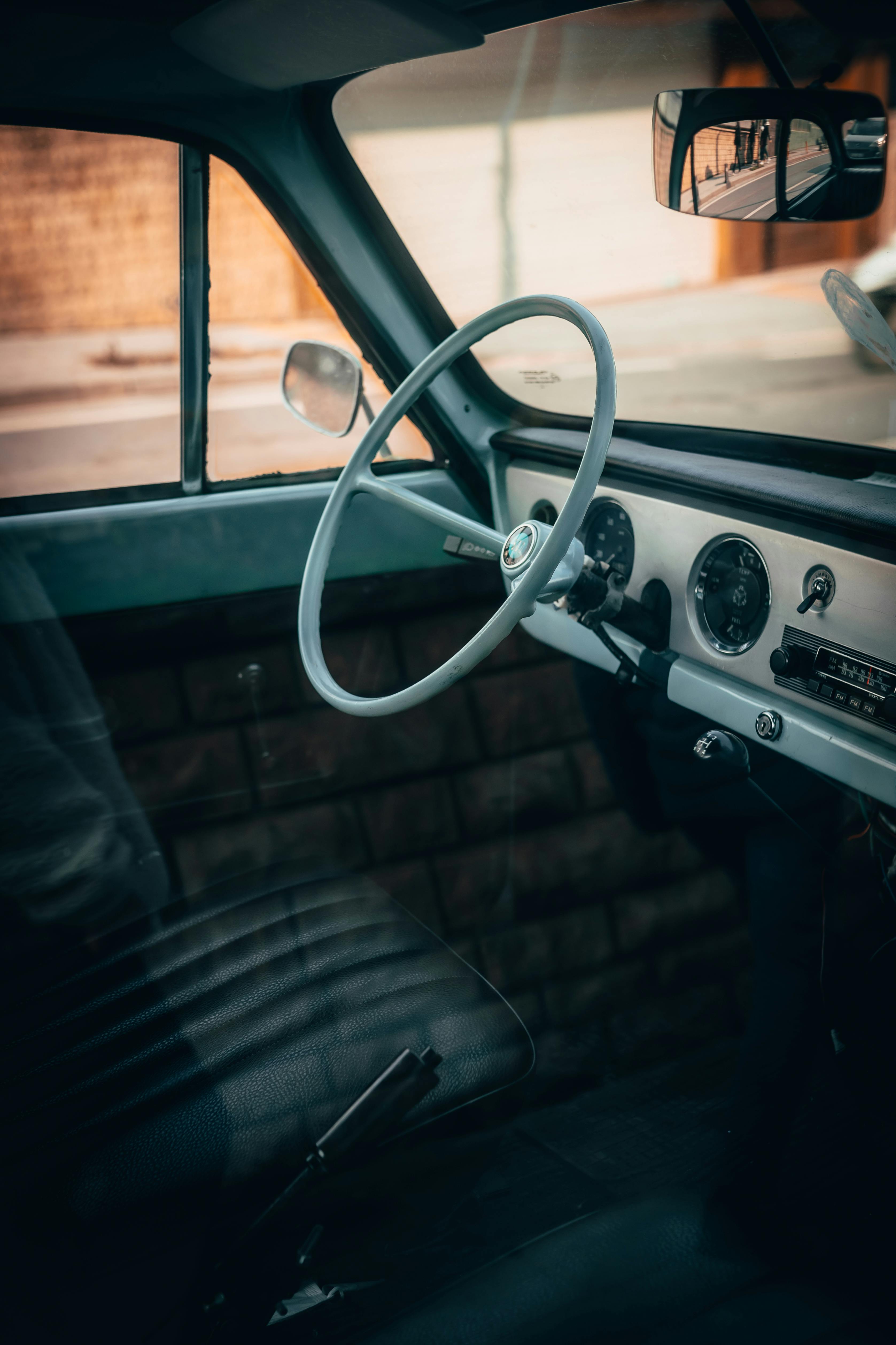 interior of vintage car