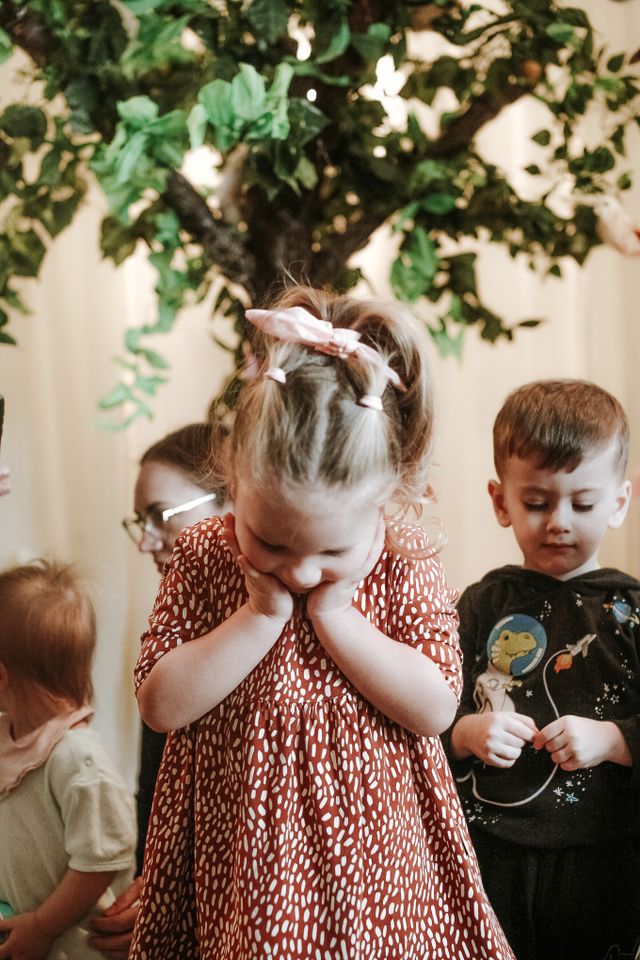 Happy children playing together in kindergarten