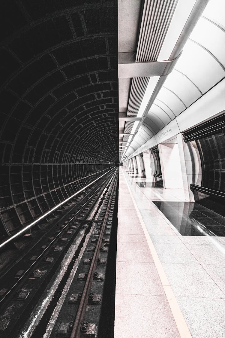 Empty Metro Station In Moscow, Russia