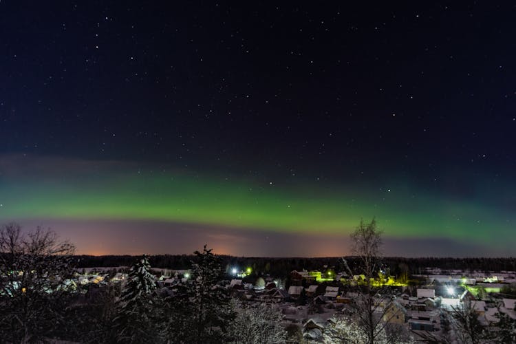 A Peaceful Village At Night