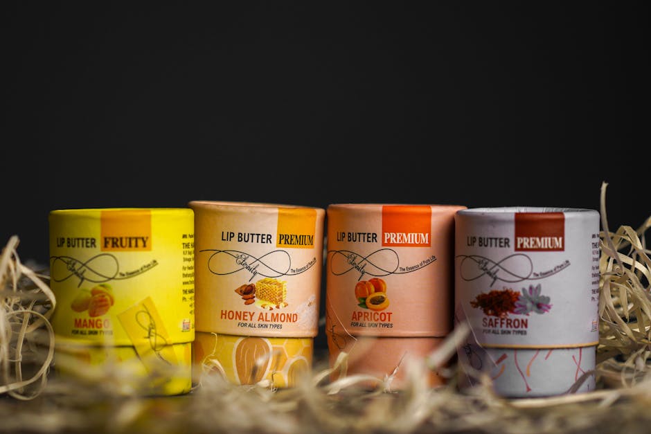 Elegant lip butter assortment with various flavors, perfect for skincare enthusiasts.