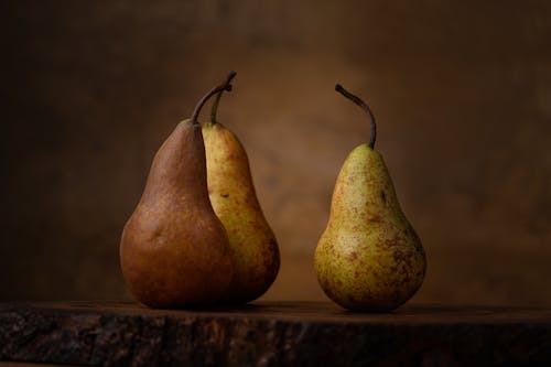 Pear Fruits on Brown Wooden Table