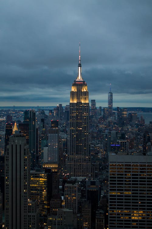 Free 
The Empire State Building at Night Stock Photo