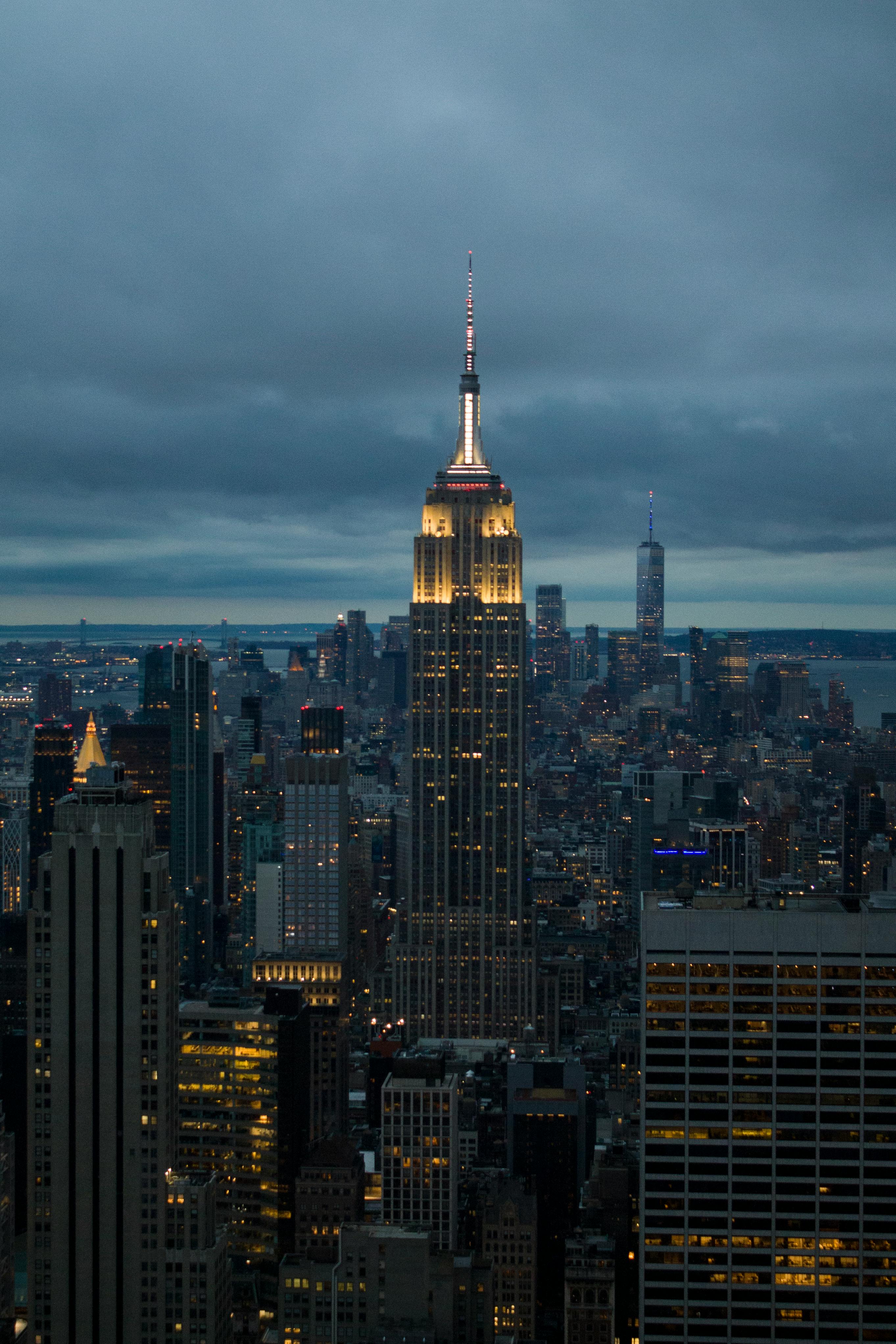 empire state building wallpaper night