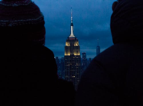 Free A View of the Empire State Building at Night Stock Photo