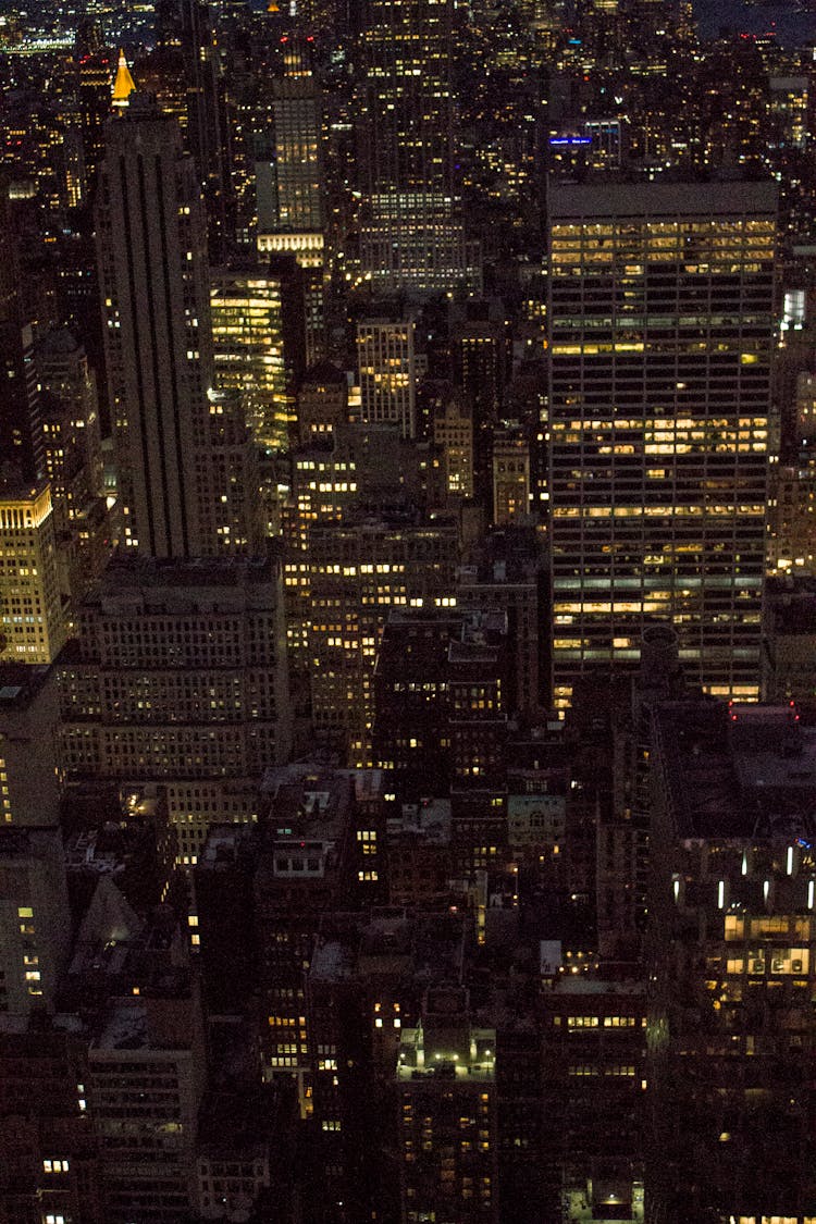 Aerial View Of The City At Night 