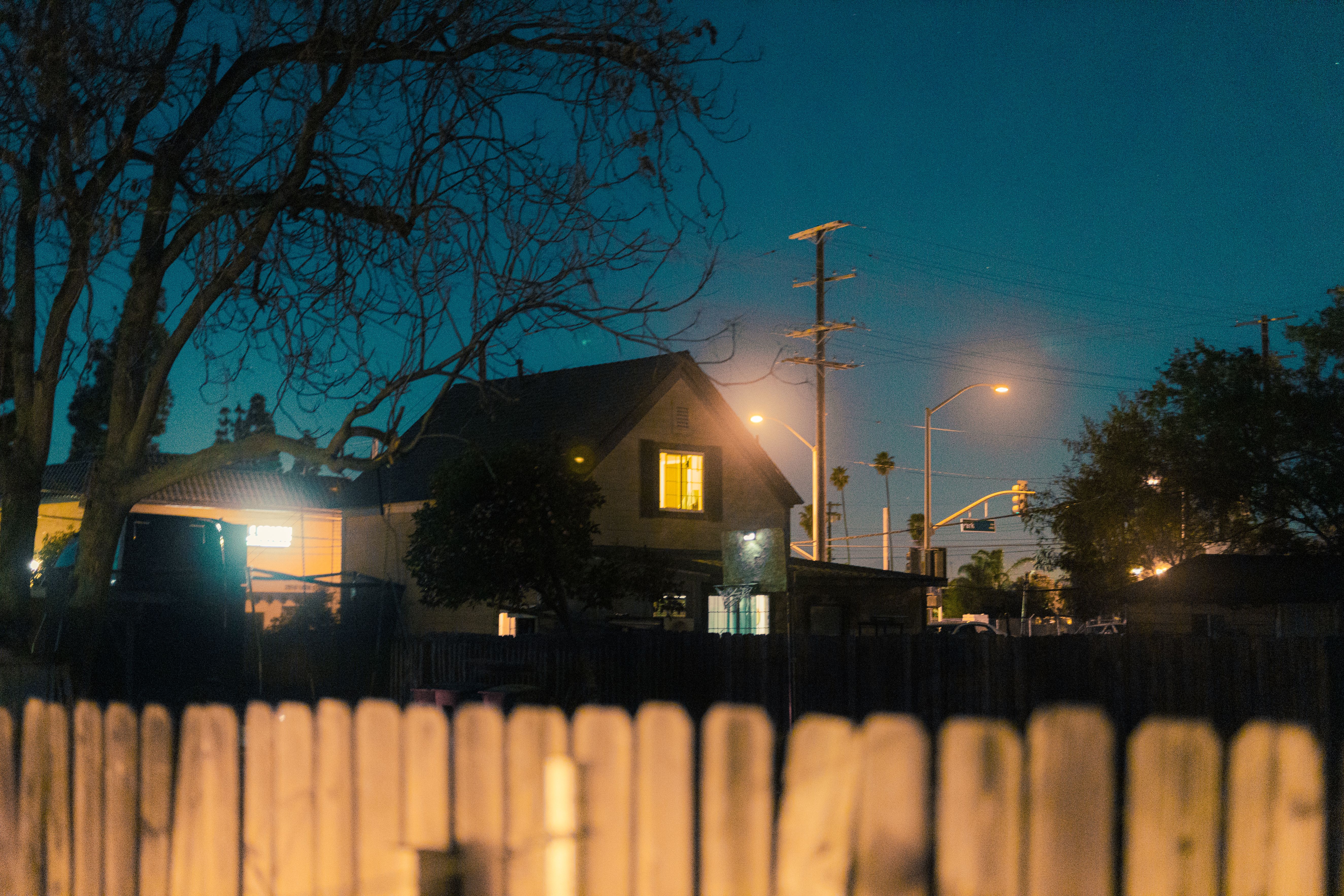 suburban house fence