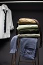 Blue and Brown Backpack on Blue Denim Jeans