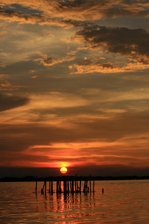 Beautiful Scenery of the Beach during Sunset