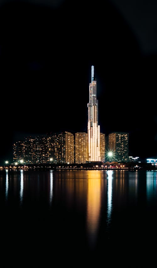 The Landmark 81 in Ho Chi Minh City, Vietnam at Nighttime