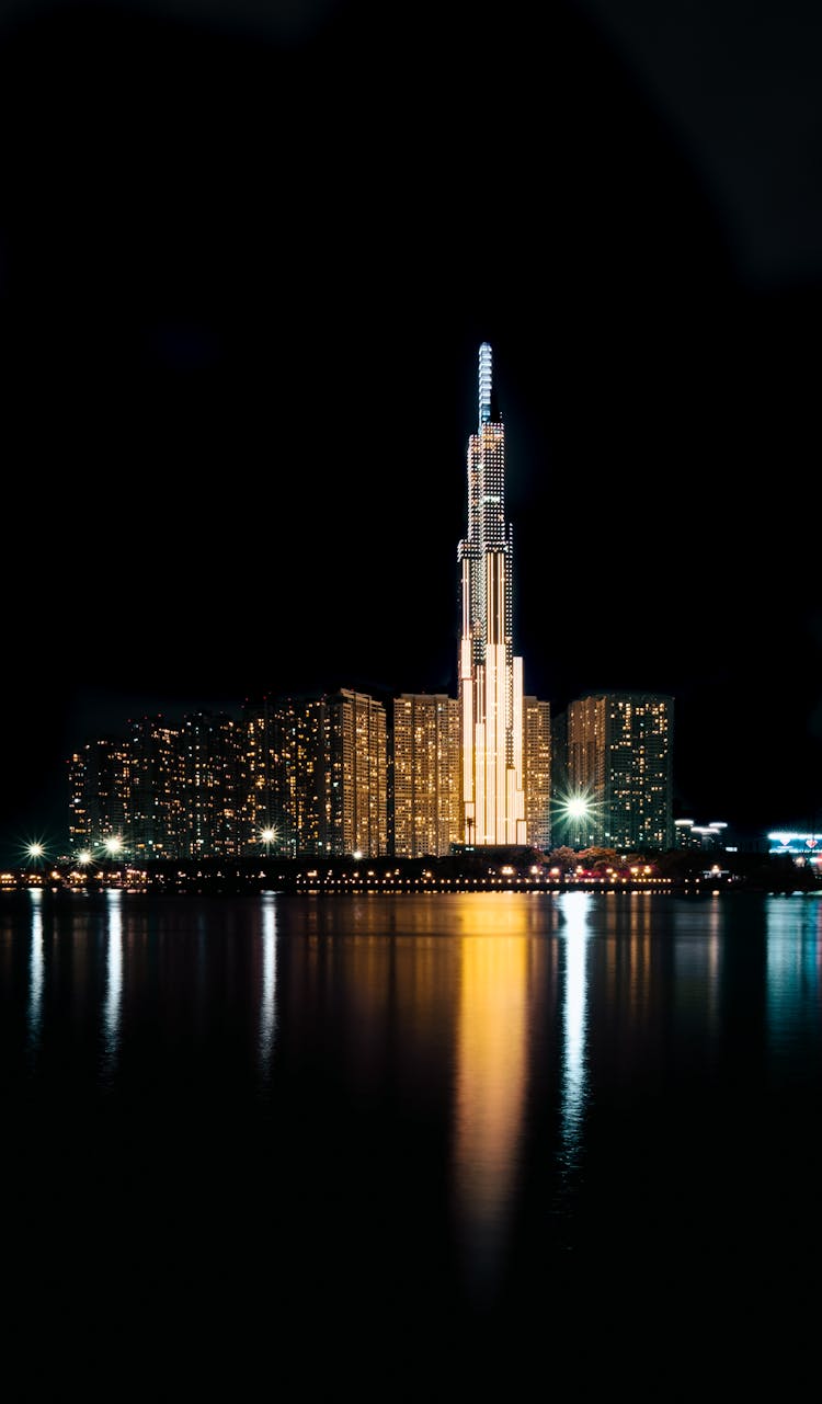 The Landmark 81 In Ho Chi Minh City, Vietnam At Nighttime