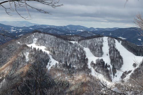 Aerial Photography of Mountains during Winter Season