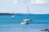 Yachts Moored Close to Seashore 