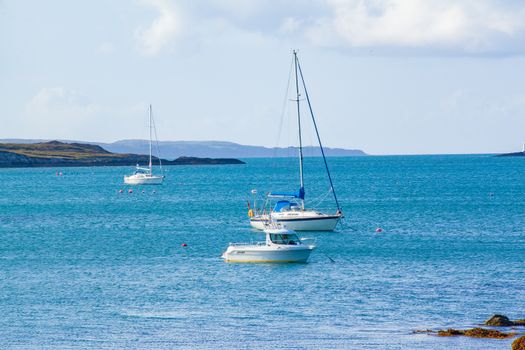 Yachts Moored Close to Seashore 