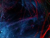 Blue Red and White Abstract Painting