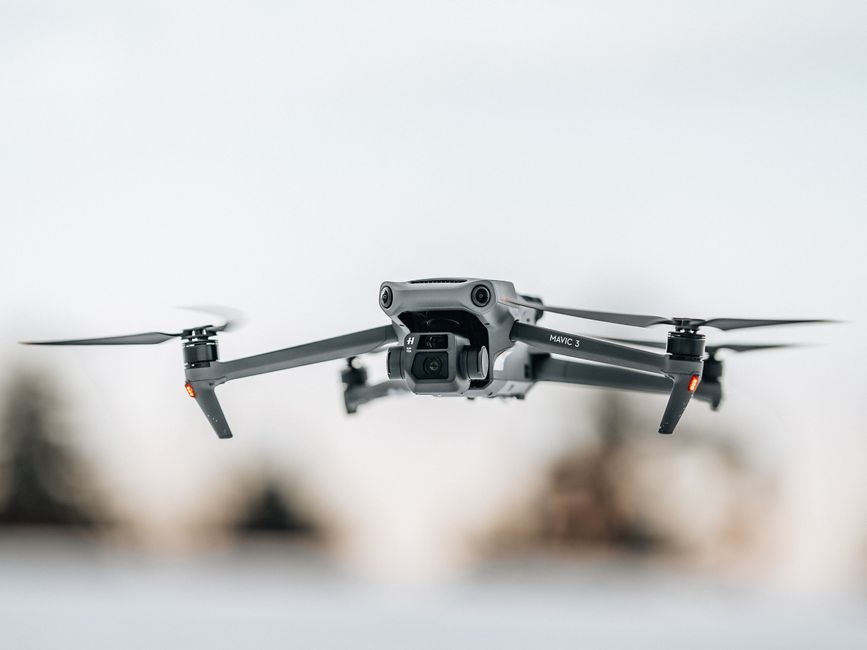 Drone flying over Summit and Main - summit and main photos