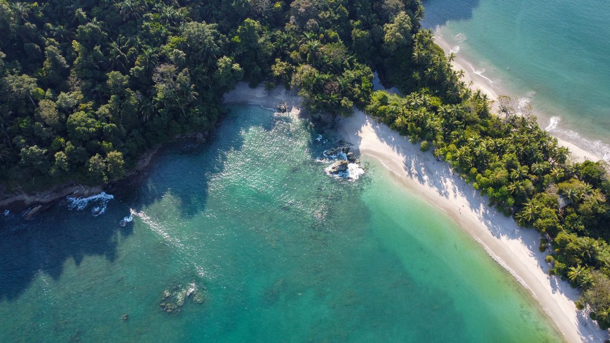 Lush jungle meets Pacific beach at Manuel Antonio National Park, Costa Rica