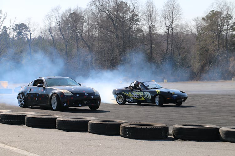 Cars Drifting On A Track