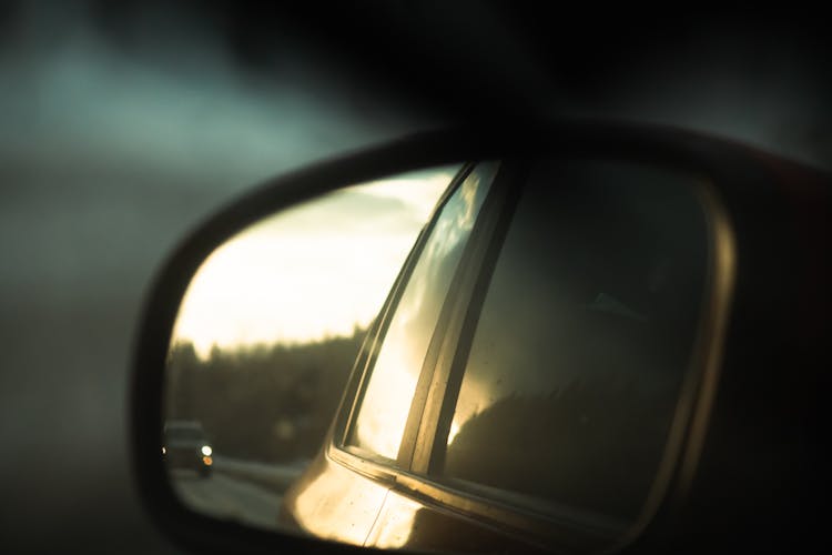 View Of A Car Side Mirror 