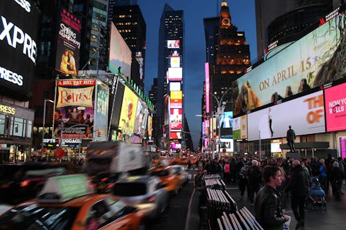 Základová fotografie zdarma na téma billboard, Broadway, časosběr
