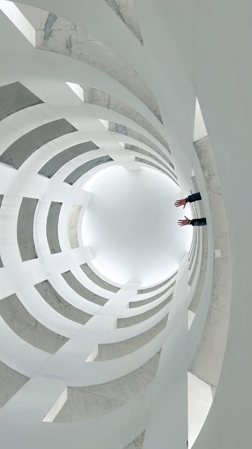 Foto profissional grátis de branco, circular, interior
