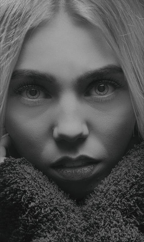 Close-Up Shot of a Woman's Face 