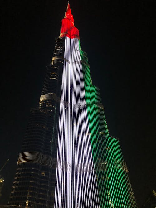 Foto stok gratis bidikan sudut sempit, Burj Khalifa, cahaya