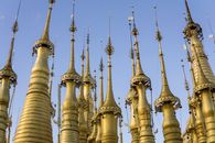 Golden Stupas in Inle Myanmar