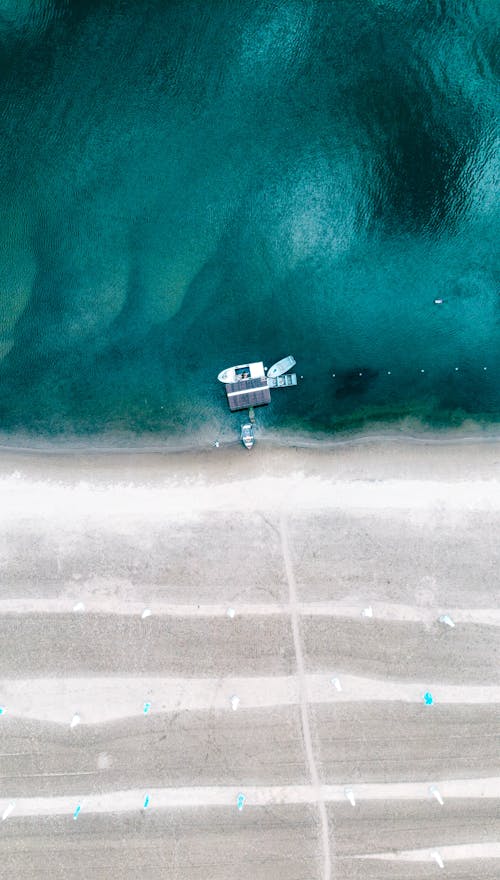 Drone Shot of Boats on a Beach