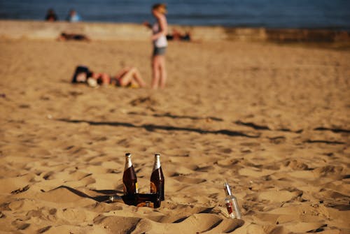 Free stock photo of beach, beer, bottles