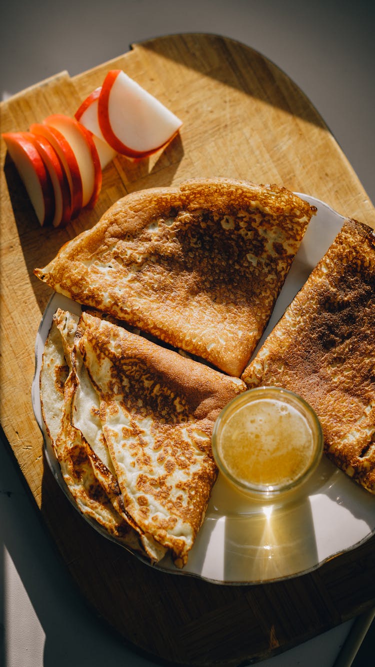 Overhead Shot Of A Plate Of Crepes