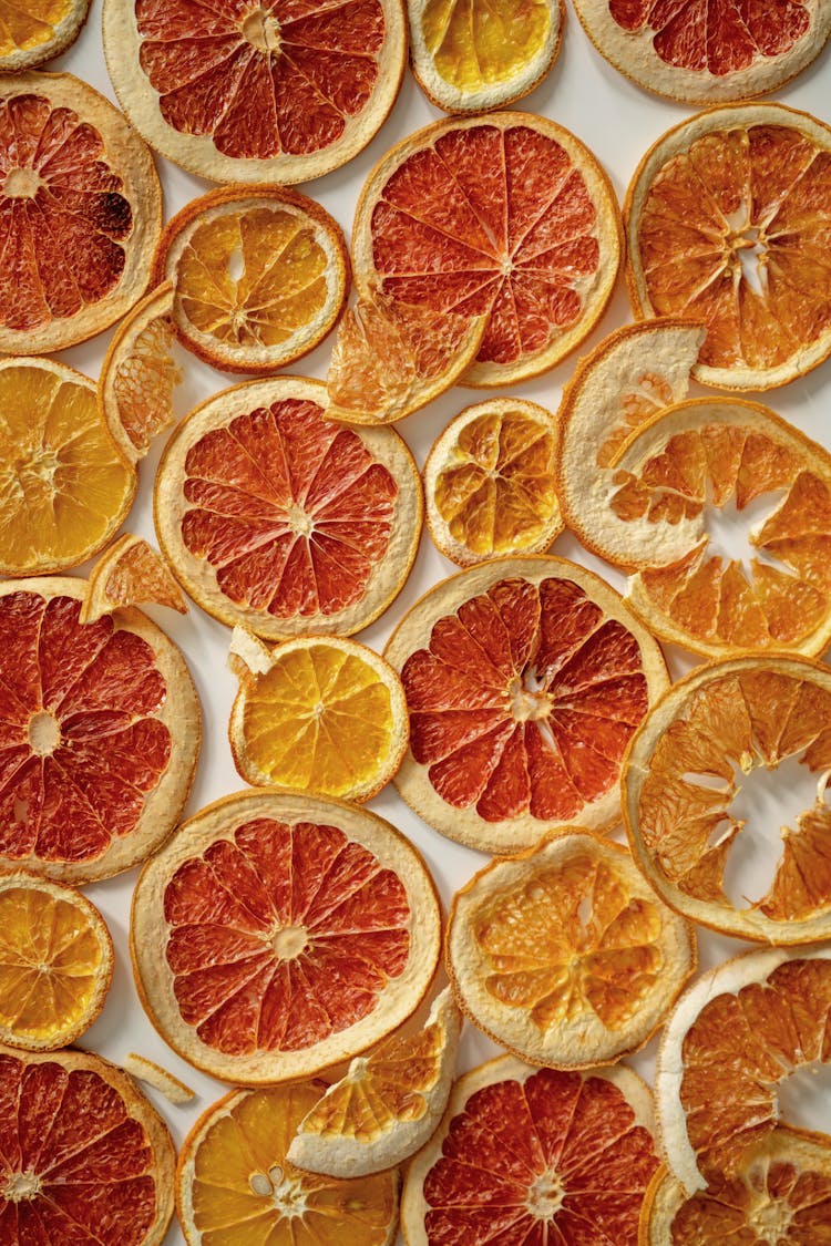 Full Shot Of Dried Citruses Slices