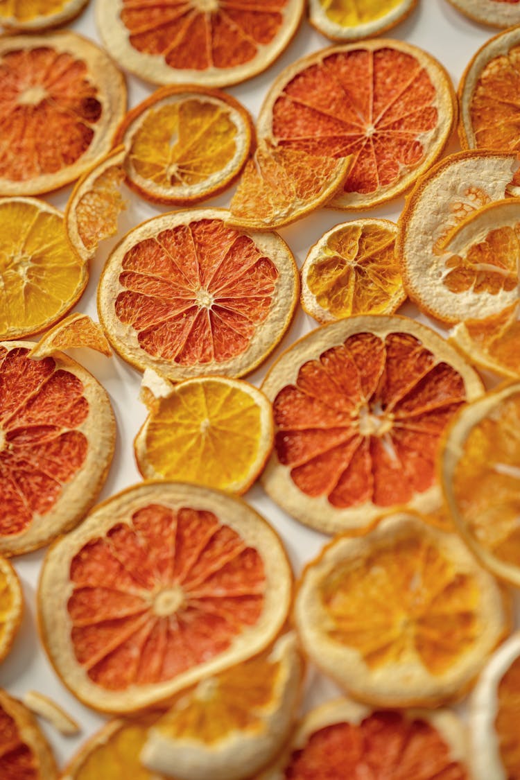 Full Shot Of Dried Citruses Slices