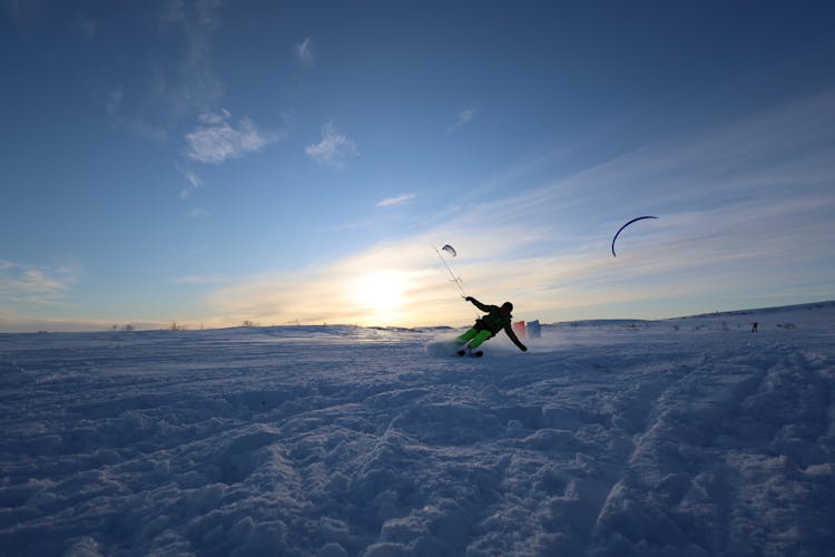 A Person Snowkiting