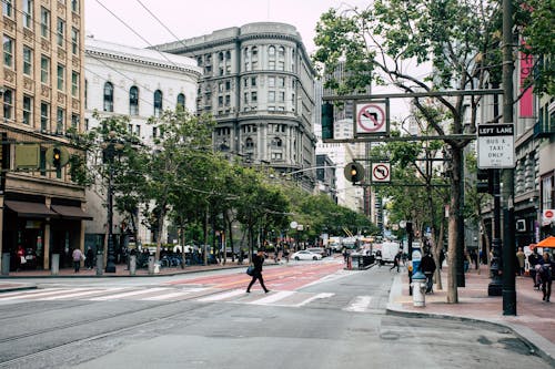 Free Person Crossing The Street Stock Photo